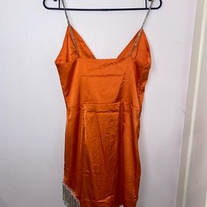 Orange Rhinestone Shein dress